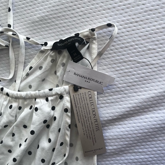Banana Republic White and Black Polka Dot Midi Dress - Picture 8 of 8